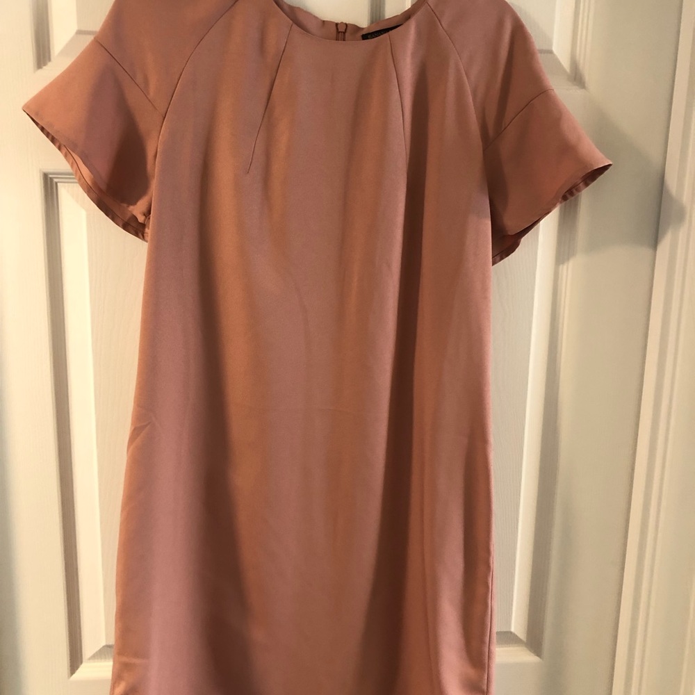 Sophisticated, blush dress.